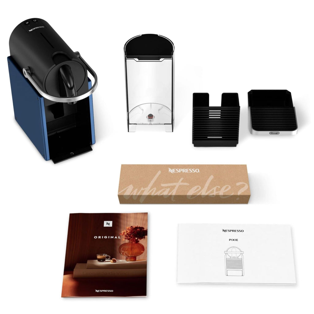 Machine à Café Pixie Bleu, 19 Bars + Kit de Bienvenue, Design Compact, Expresso et Lungo, Arrêt Automatique, EN127.BL