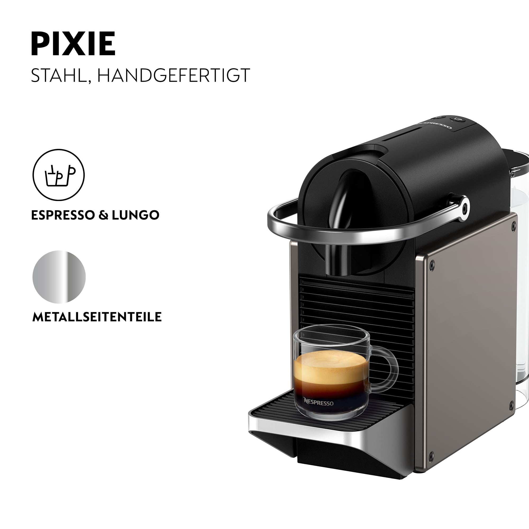 Pixie Titan Machine à expresso, recettes programmables, 2 longueurs, arrêt automatique, 1260 W, 0,7 l, XN306TK&nbsp;
