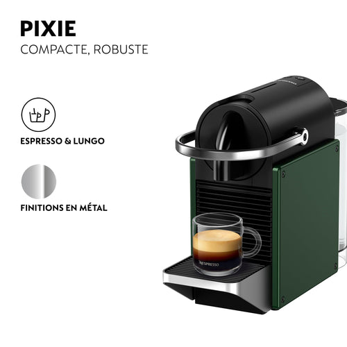 Machine à Café Pixie Foncé, 19 Bars + Kit de Bienvenue, Design Compact, Expresso et Lungo, Arrêt Automatique, YY5291FD